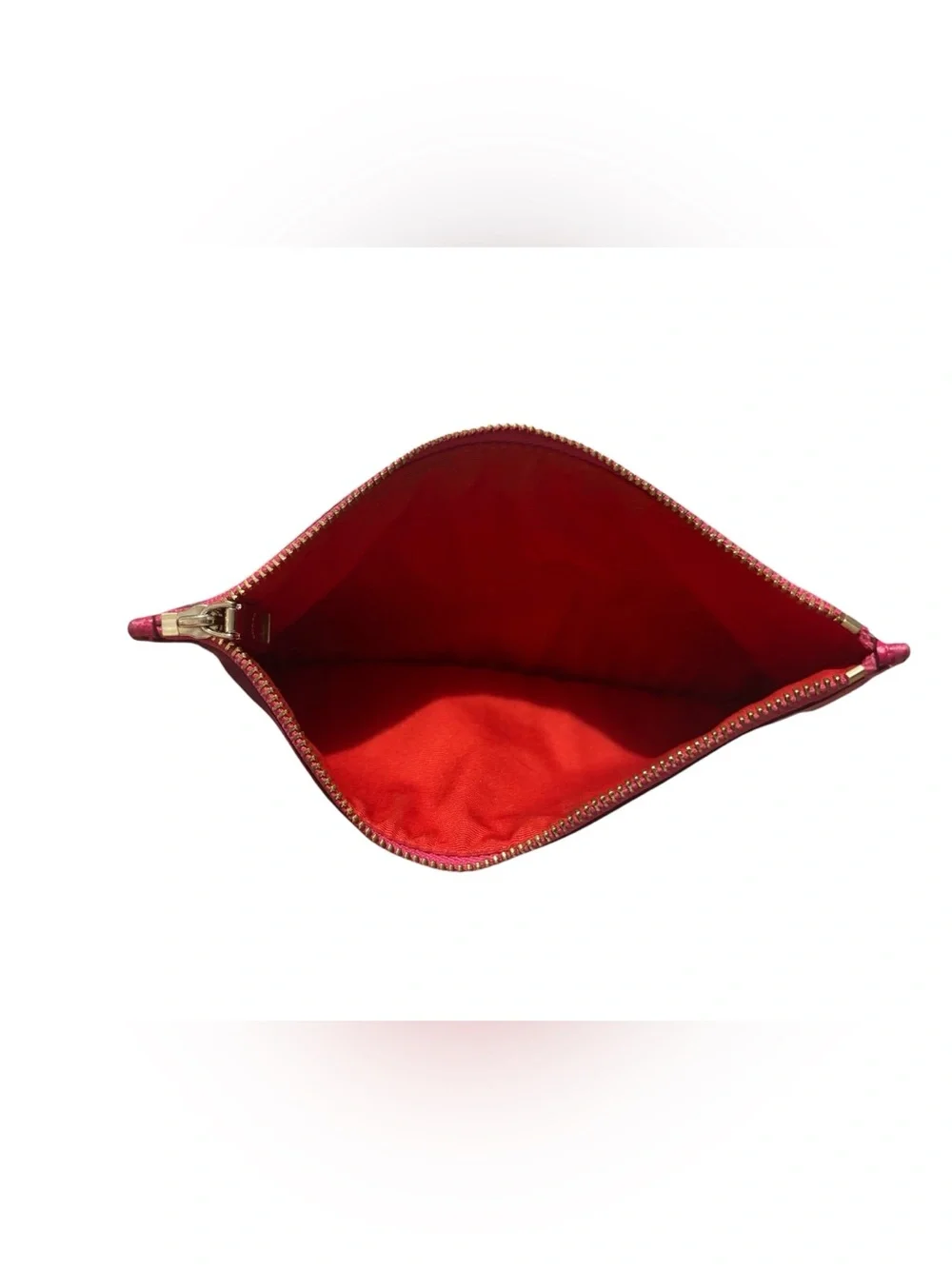 COACH Fuchsia Saffiano Leather Poach Clutch Wallet